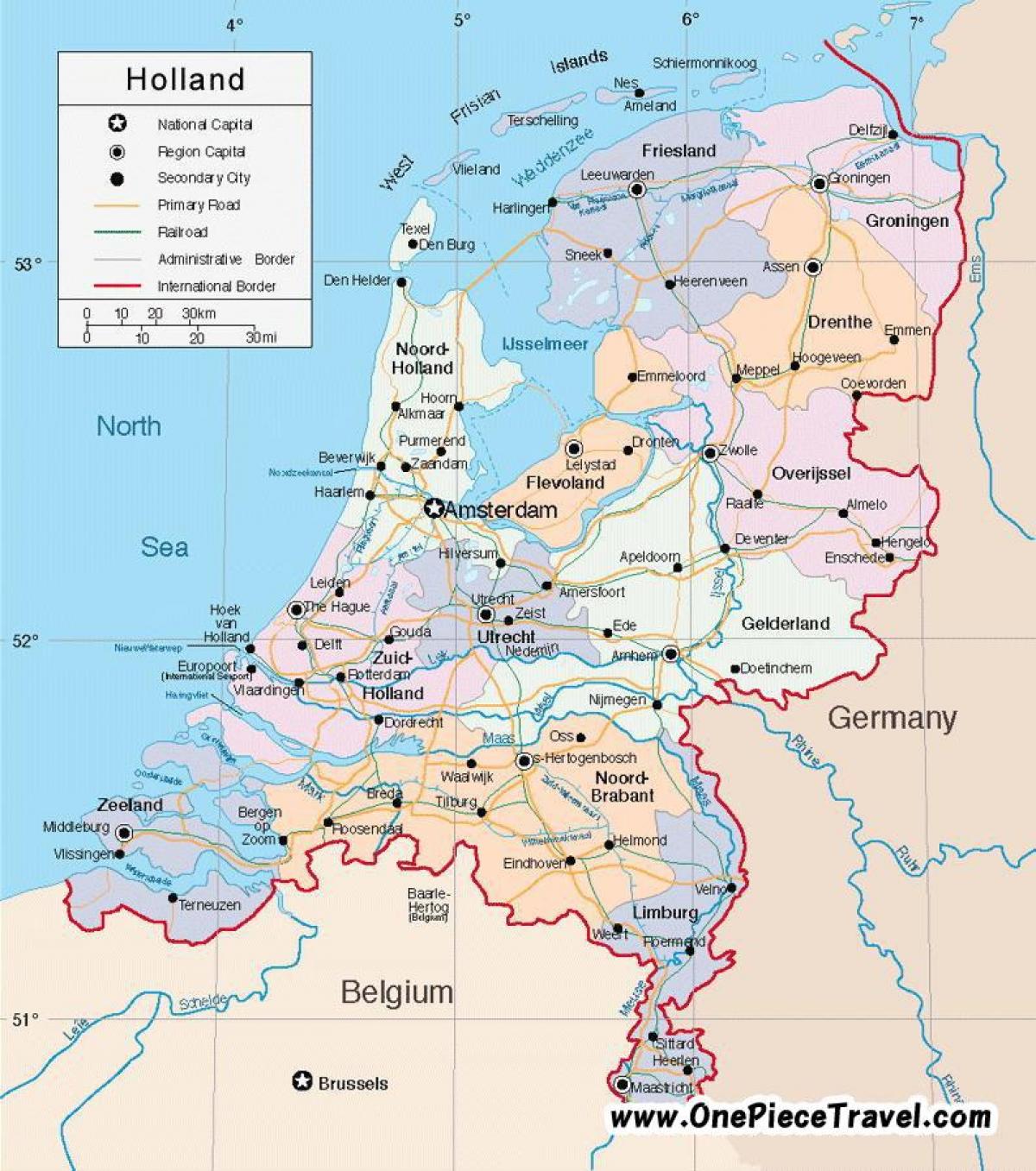 荷兰运输地图