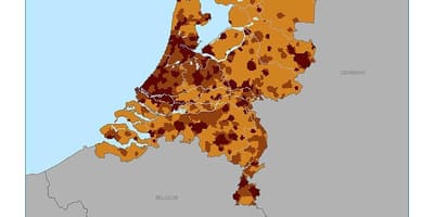 荷兰人口密度地图