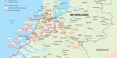 荷兰自行车路线的地图
