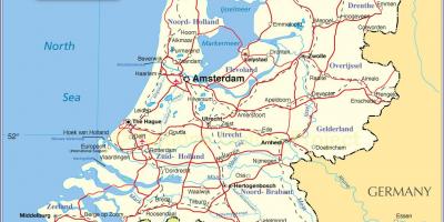 地图荷兰和周边国家