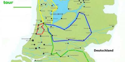 荷兰自行车路线的地图